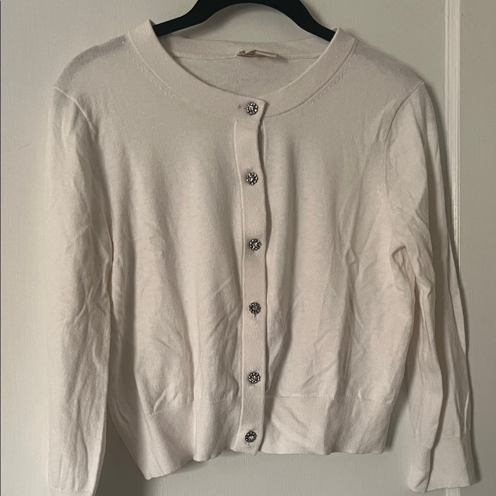 Kate Spade Cream Cardigan with Embellished Buttons